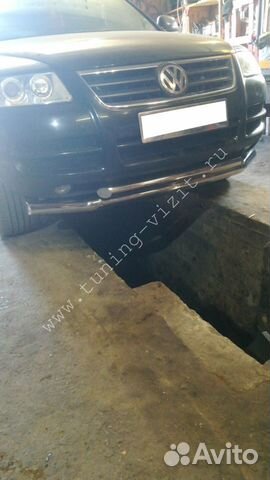 Защита переднего бампера Volkswagen Touareg 2007г