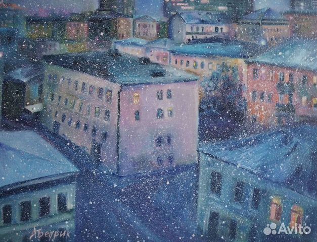 Картина маслом, городской пейзаж