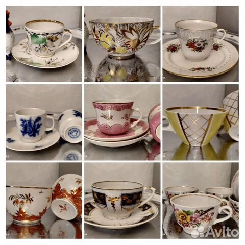 Чайные, кофейные фарфоровые кружки и пары