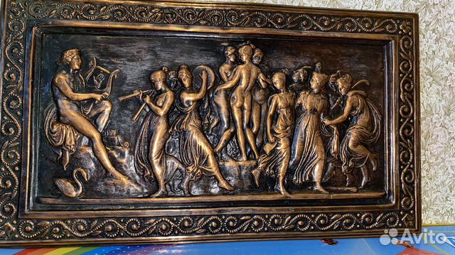 Панно Чеканка шикарная по меди с античным сюжетом