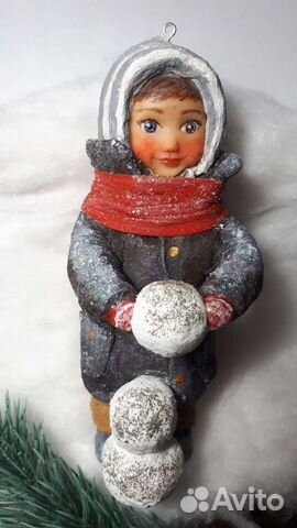 Авторская кукла, Ватная ёлочная игрушка