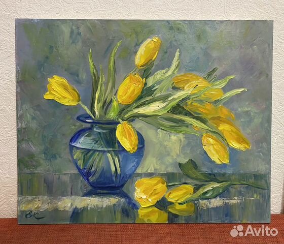 Картина маслом тюльпаны