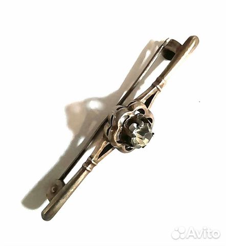 Антикварная серебряная брошь