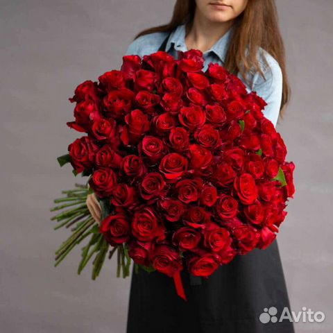 Букет роз. Красные розы. Розы крупный бутон