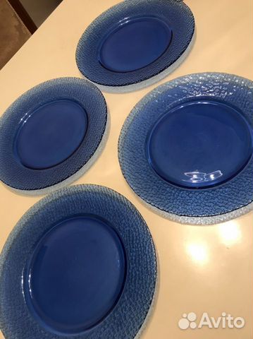 Блюда кобальтовое стекло винтаж 60х г