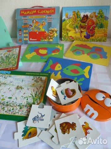 Пазлы (обучающая бумага,мягкие) от 1.5 до 7 лет