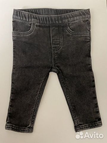 H&M джинсы стреч на резинке унисекс р.68