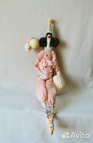 Интерьерная кукла Тильда-клоунесса Виви