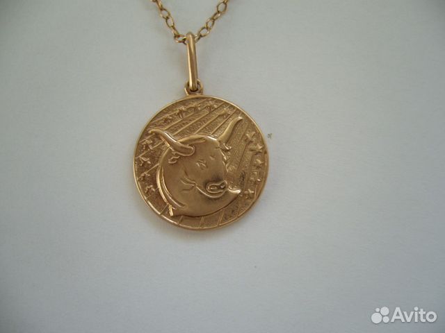 Кулон подвеска Телец, золото