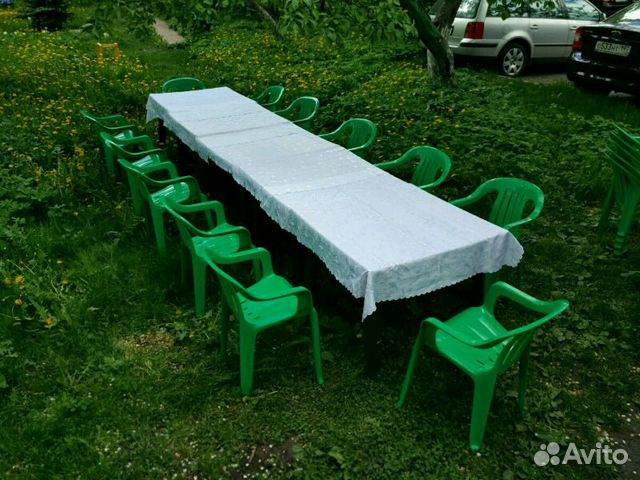 Столы стулья и кресла пластиковые в аренду Столы стулья и кресла пластиковые в аренду