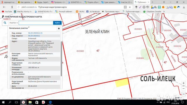 Публичная кадастровая карта соль илецка