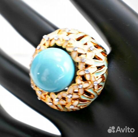 Серьги (Кольцо) с бирюзой длинные Cruise Collecti