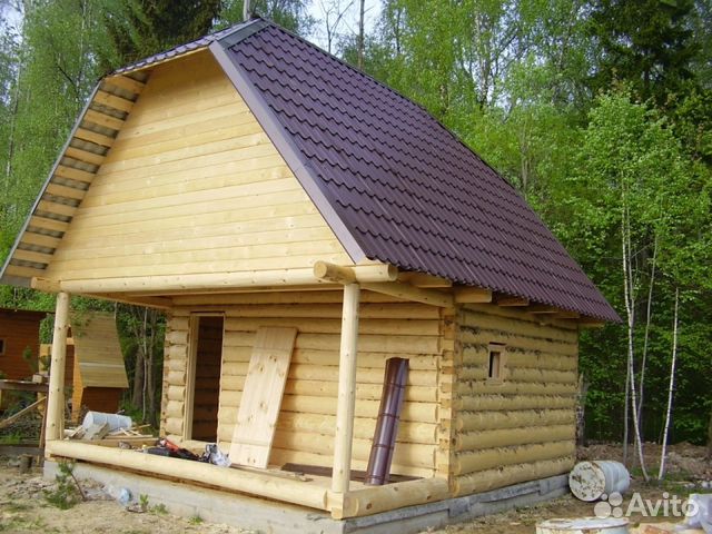 Сруб бани 5х6+2 метра терраса цена с установкой Сруб бани 5х6+2 метра терраса цена с установкой