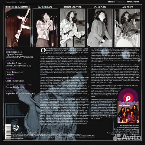 Deep Purple-In Concert 1972 2 Lp+7