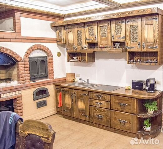 Кухонный гарнитур из сосны под старину