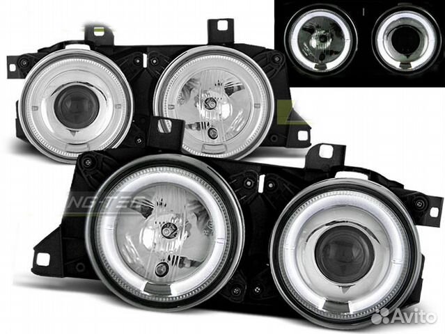Фары передние BMW 5 E34 с ангельскими глазками Фары передние BMW 5 E34 с ангельскими глазками