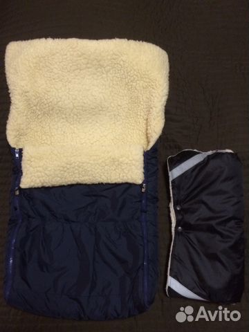 Меховой конверт из овчины+муфта