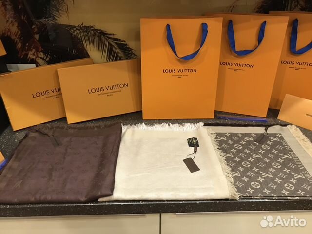Платок Louis Vuitton палантин LV кашемир шаль шёлк