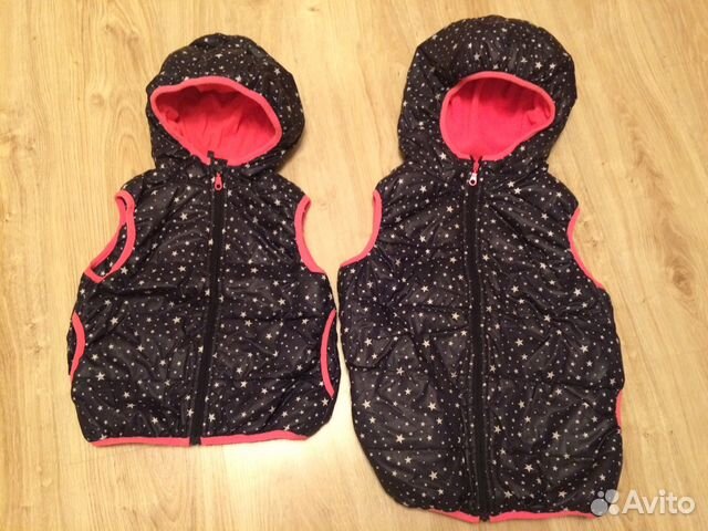 Ostin жилетки для сестренок 92 и 134