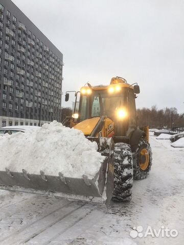 Аренда экскаватора-погрузчика JCB снег; котлован