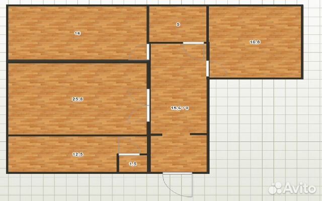 3-к квартира, 107 м², 1/7 эт.