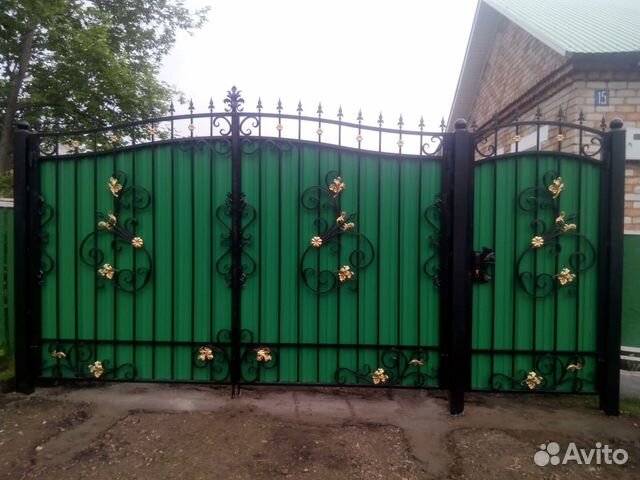 Ворота кованые с калиткой