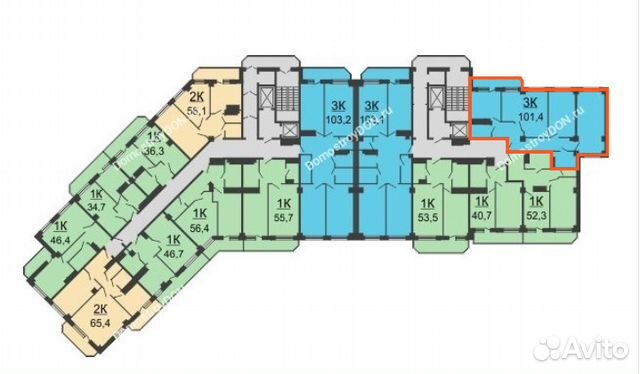 3-к квартира, 101.4 м², 12/18 эт.