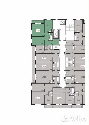 2-к квартира, 60.3 м², 17/17 эт.