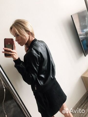 Кожаная куртка женская (кожзам) zara