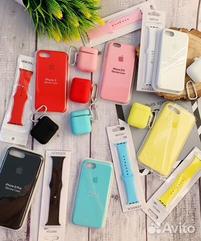 Оригинальный чехол + ремешок + чехол на AirPods Оригинальный чехол + ремешок + чехол на AirPods