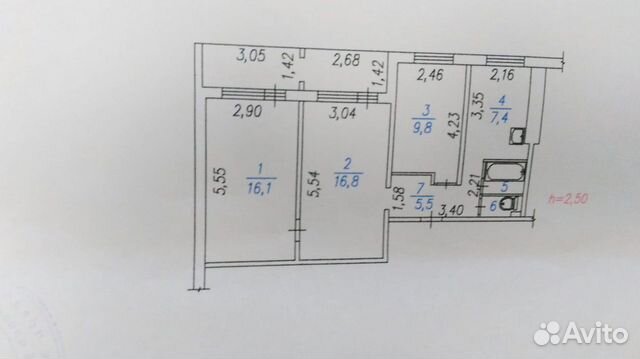 3-к квартира, 60 м², 1/9 эт. 3-к квартира, 60 м², 1/9 эт.