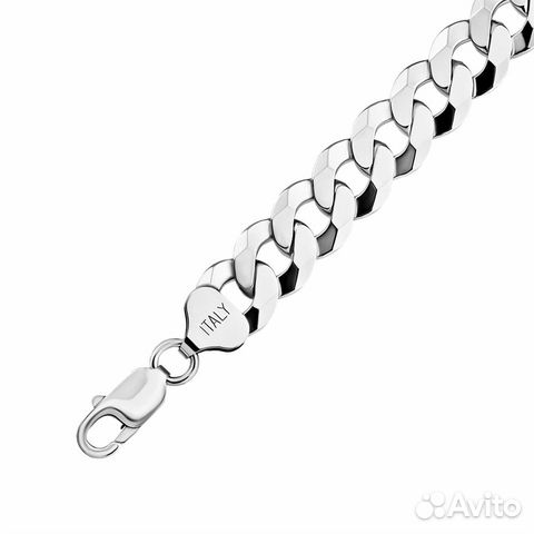 Серебряный мужской плоский браслет, плетение Панци Серебряный мужской плоский браслет, плетение Панци