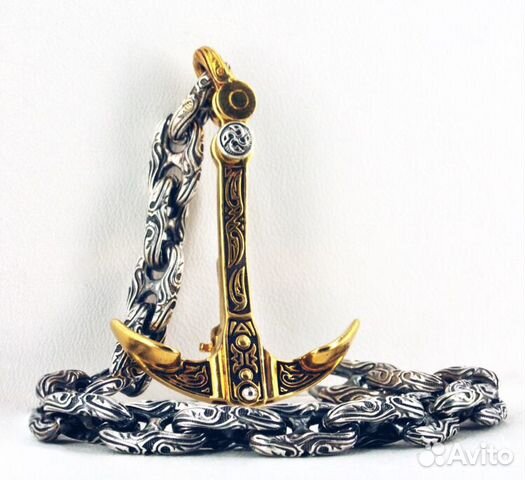 Новый Серебряный Браслет Якорь Новый Серебряный Браслет Якорь