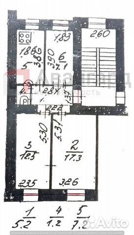 3-к квартира, 50.5 м², 3/6 эт.