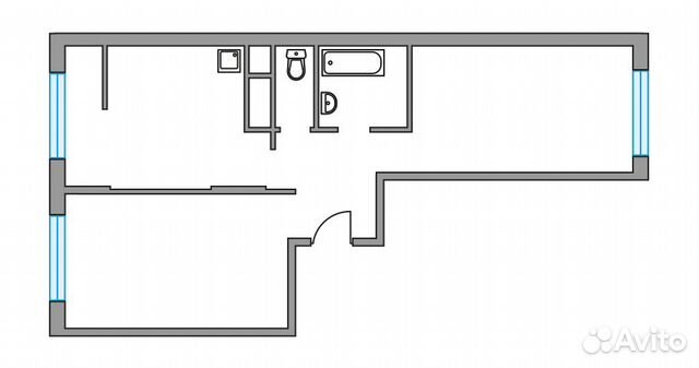 2-к квартира, 51 м², 22/25 эт.
