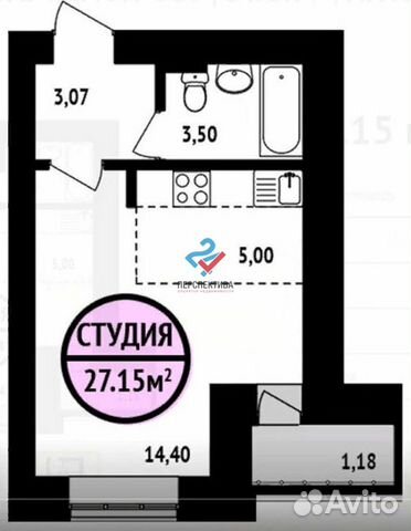 1-к квартира, 27.2 м², 9/16 эт.