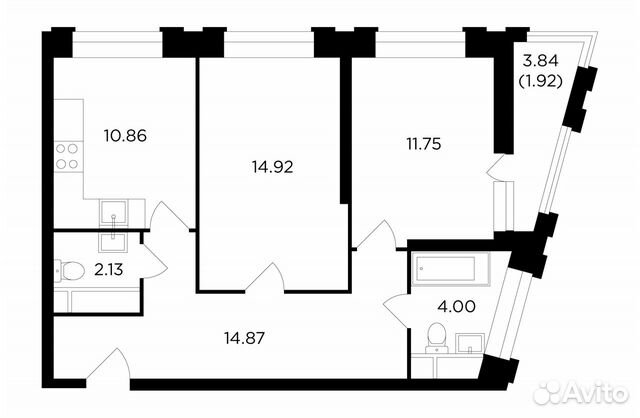 2-к квартира, 60.5 м², 15/27 эт. 2-к квартира, 60.5 м², 15/27 эт.