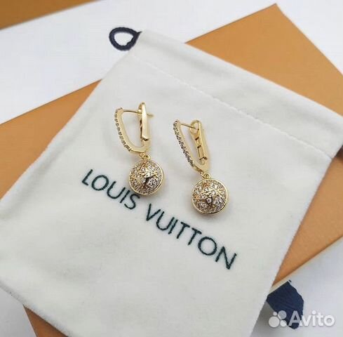 Серьги английский замок Louis Vuitton Серьги английский замок Louis Vuitton