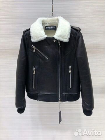 Кожаная куртка с овчиной Balmain