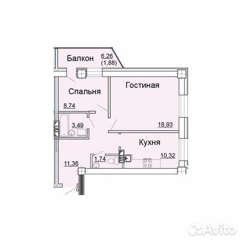2-к квартира, 63 м², 12/25 эт. 2-к квартира, 63 м², 12/25 эт.