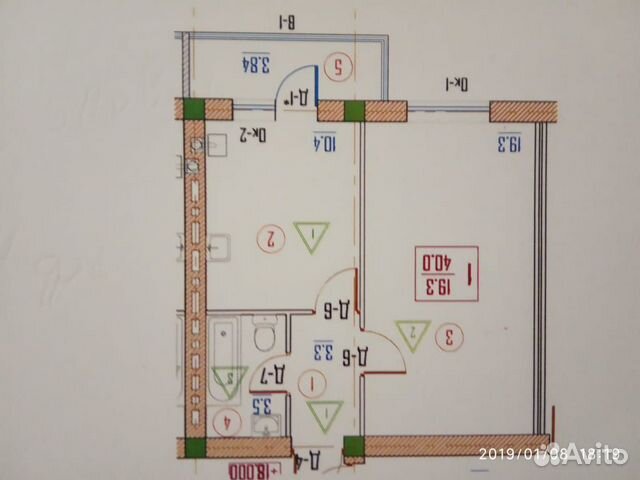 1-к квартира, 40 м², 4/7 эт.