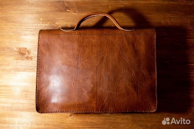 Сумка Кожаная Мужская Портфель Коньячный цвет Кожа