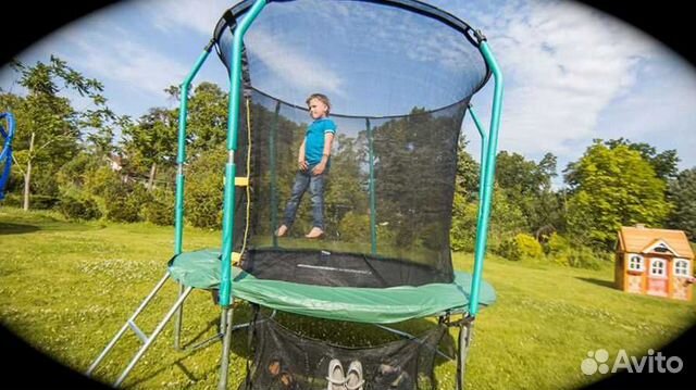 Батут новый для дачи детский - с сеткой Батут новый для дачи детский - с сеткой