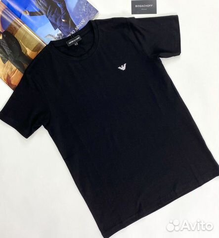 Мужская чёрная футболка Armani Мужская чёрная футболка Armani