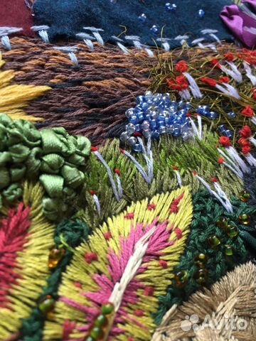 Черная сумка-шоппер с вышивкой hand-made