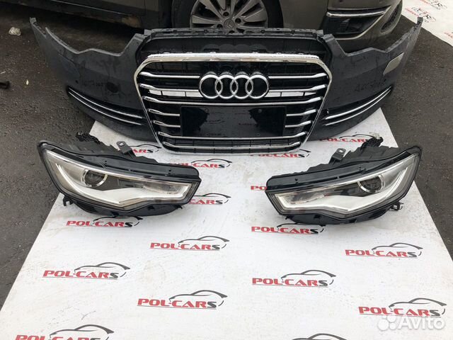 Передний бампер Audi A6 C7 a6c7 с фарами дорест