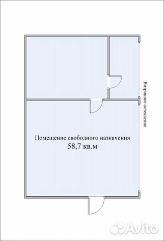 Помещение свободного назначения, 58.7 м²