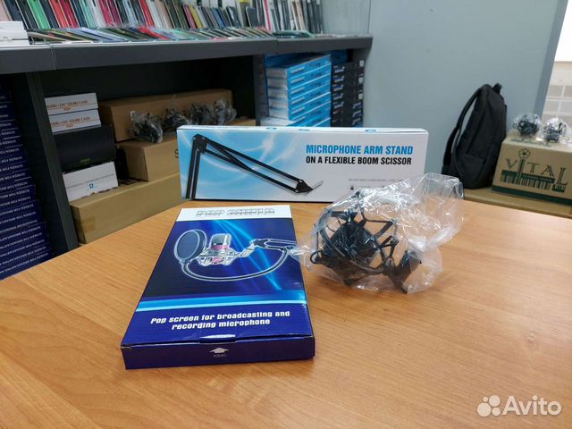 Стойка для микрофона + поп-фильтр + паук