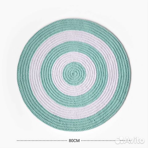 Двуцветный коврик из трикотажной пряжи 80см