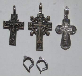 Кресты и серьги из серебра